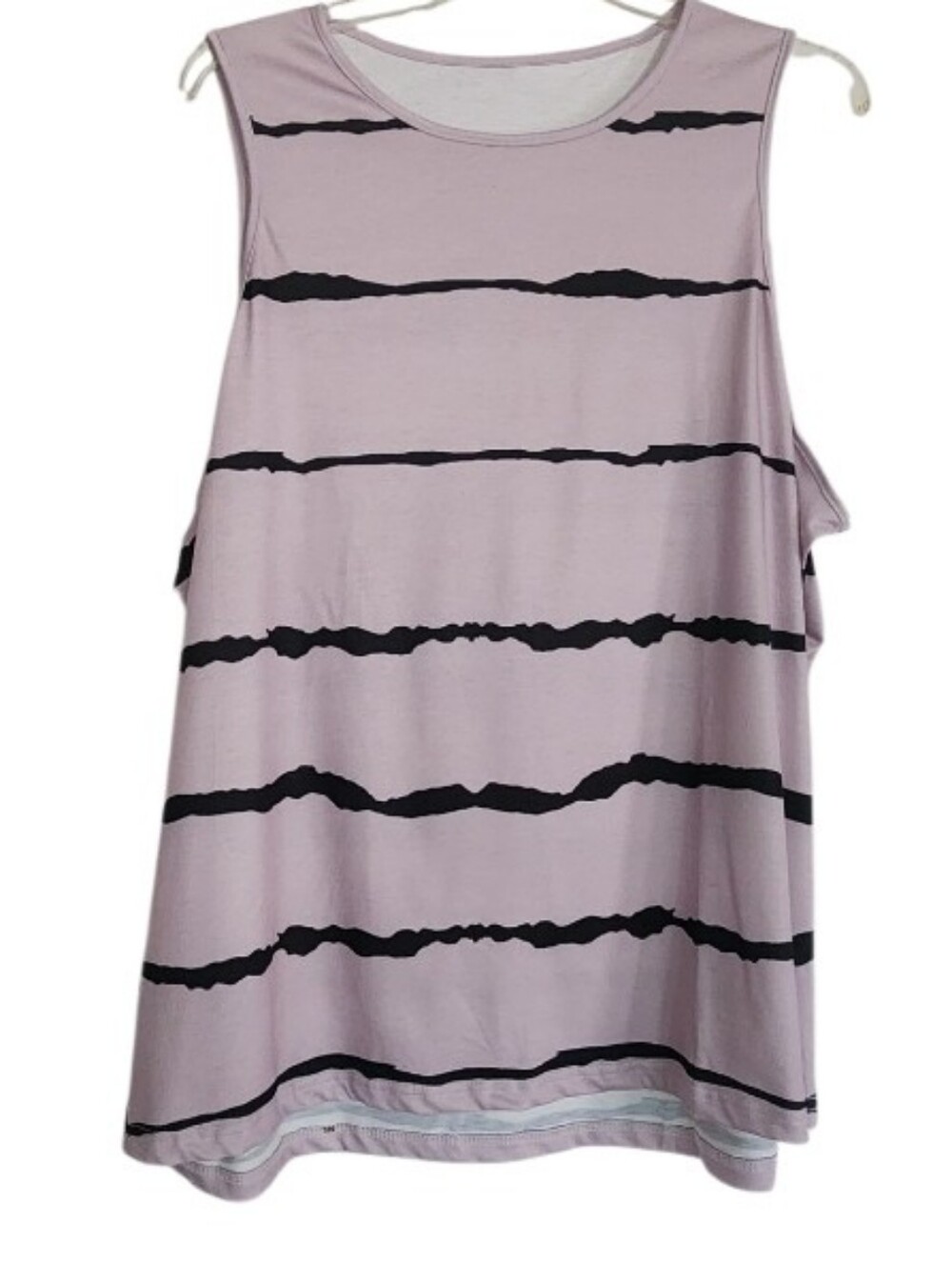 Sleeveless Lavender Stripe Tank Top - Sz 3X